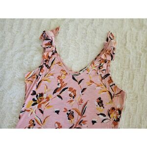 White‎ House Black Market Sleeveless Blouse Pink Floral Pattern Womens Small